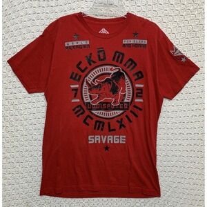 Ecko Unltd Mens T-Shirt Mens Size L Red  Glory And Honor Warrior Savage Division